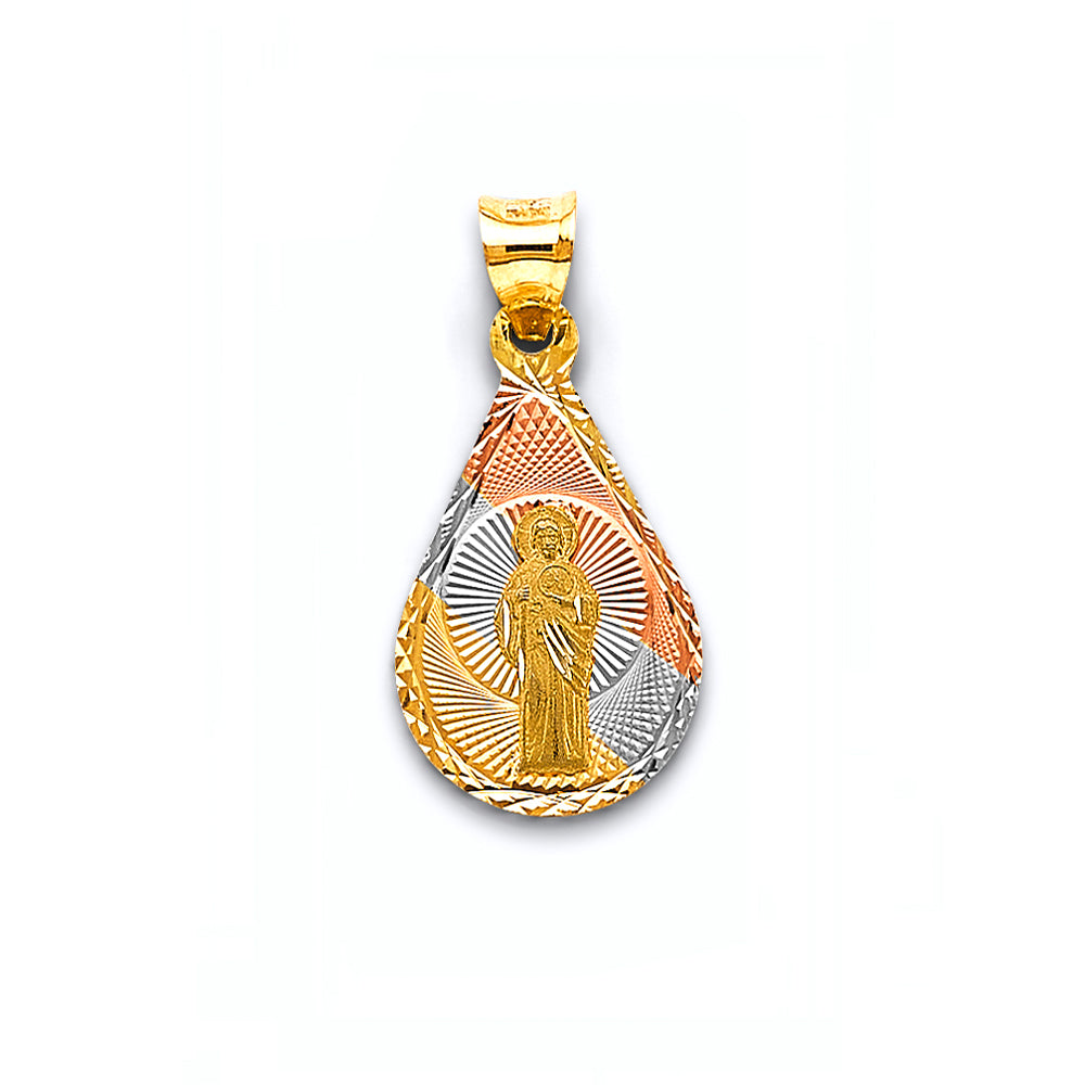 14K Yellow White Rose Gold Stamp St.Jude Thaddeus Pendant