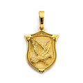 14K Yellow Gold Shield W/ Eagle Pendant