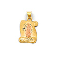 14K Two Tone Gold Stamp Guadalupe Pendant