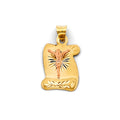 14K Two Tone Gold Stamp Jesus Christ Pendant