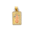 14K Two Tone Gold Stamp Guadalupe Pendant