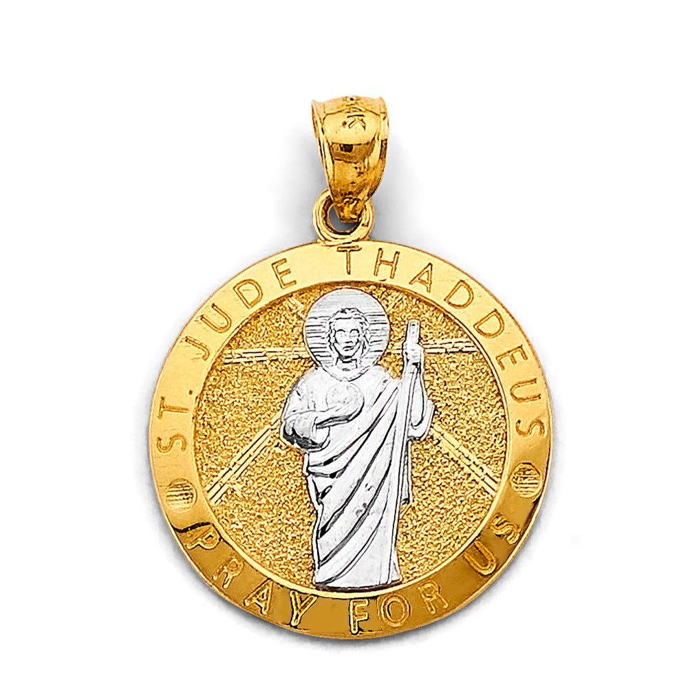 14K Two Tone Gold St. Jude Thaddeus Pendant