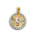 14K Yellow White Rose Gold CZ St. Jude Thaddues Medal Pendant