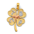 14K Yellow White Rose Gold Lucky Pendant