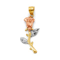 14K Yellow White Rose Gold Flower Pendant