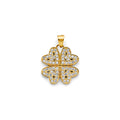 14K Yellow Gold CZ Clover Pendant