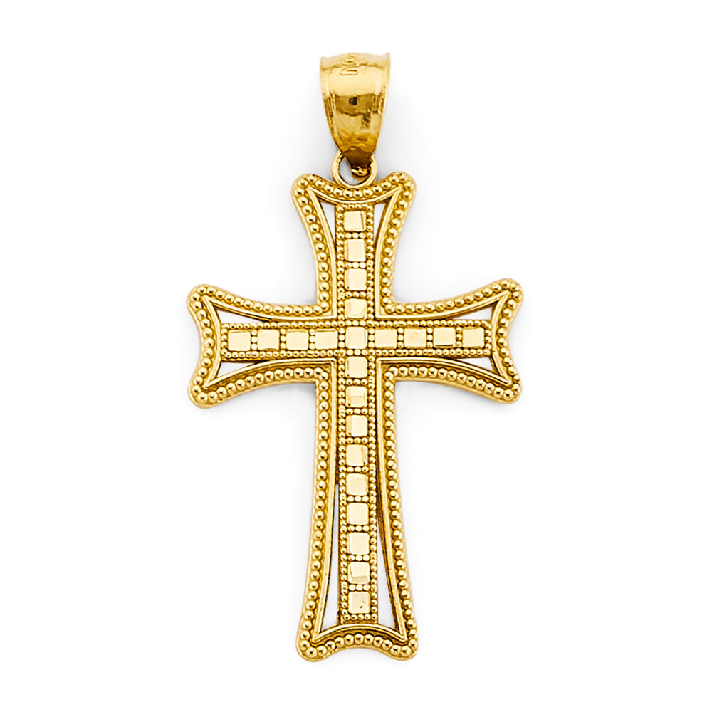 14K Yellow Gold Fancy Cross Pendant