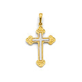 14K Two Tone Gold Cross Pendant