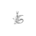 14K White Gold CZ 16 Years Pendant