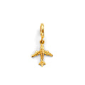 14K Yellow Gold Airplane Charm For Mix & Match Bracelet