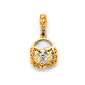 14K Two Tone Gold Purse Charm For Mix & Match Bracelet