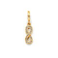 14K Two Tone Gold CZ Infiniti Charm For Mix & Match Bracelet