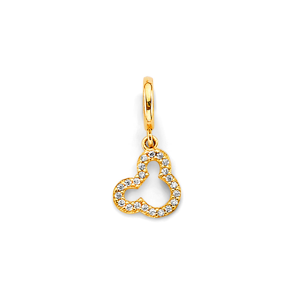 14K Two Tone Gold Mouse Charm For Mix & Match Bracelet