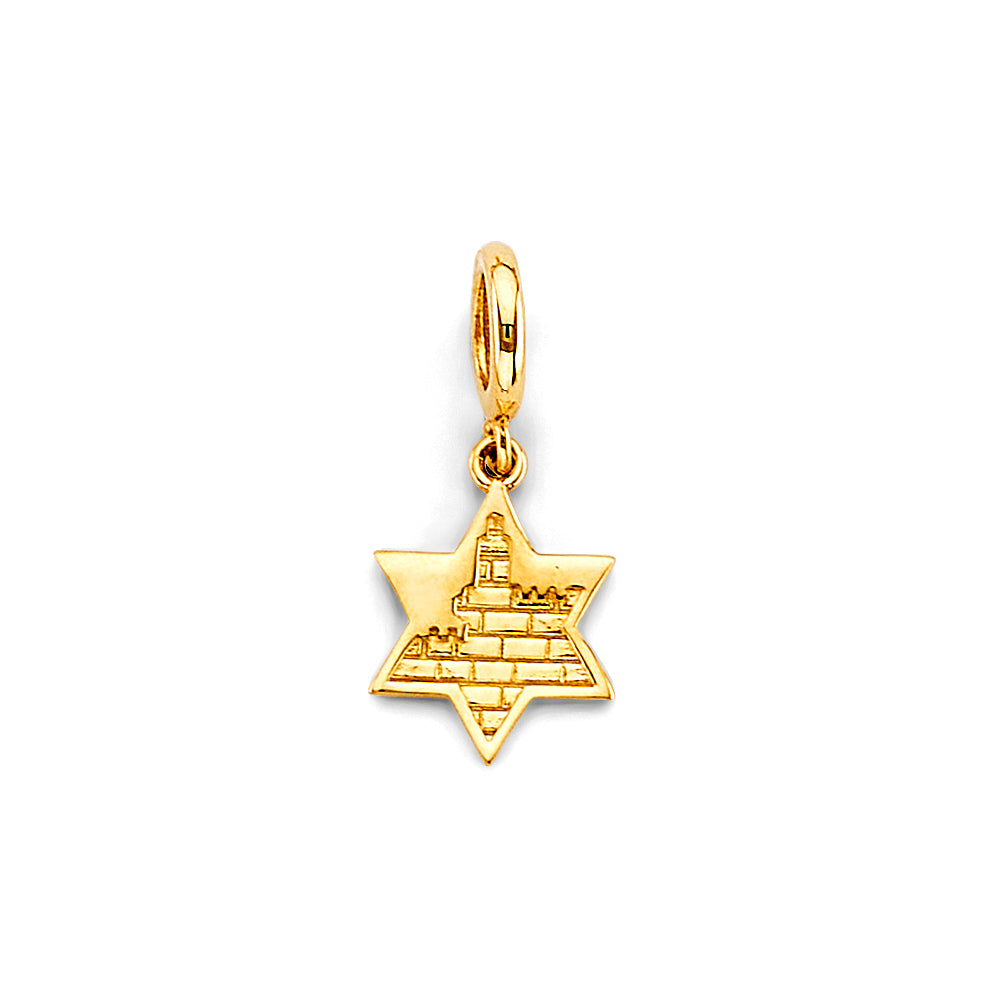 14K Yellow Gold Star Of David Charm For Mix & Match Bracelet
