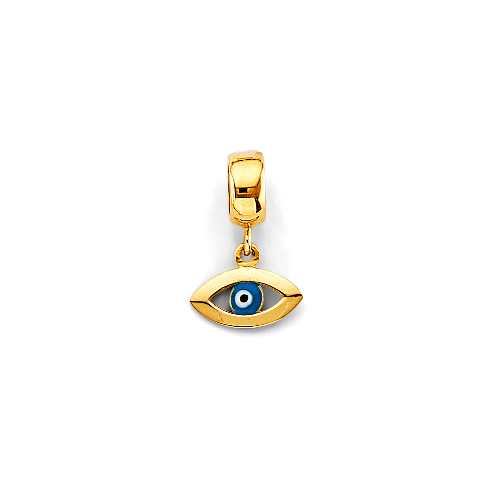 14K Yellow Gold Evil Eye Charm For Mix & Match Bracelet