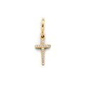 14K Yellow Gold CZ Cross Charm For Mix & Match Bracelet