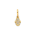 14K Two Tone Gold CZ Girl Charm For Mix & Match Bracelet