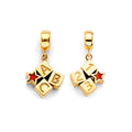 14K Yellow Gold Abc Blocks Charm For Mix & Match Bracelet