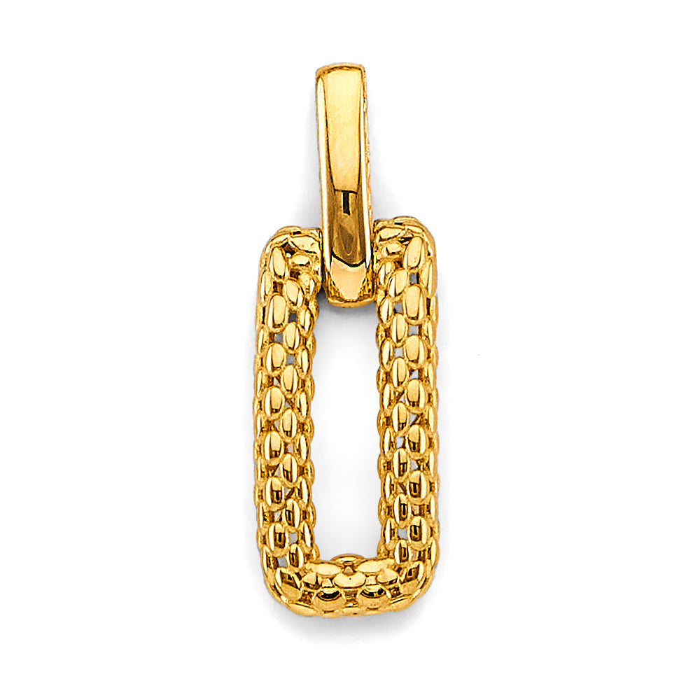 14K Yellow Gold Fancy Mesh Design Pendant