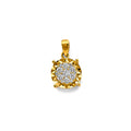 14K Yellow Gold CZ Cluster Pendant / Set