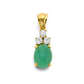 14K Yellow Gold CZ Jade Pendant / Set