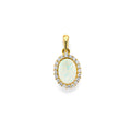 14K Yellow Gold CZ Opal Pendant / Set