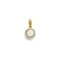 14K Yellow Gold CZ Opal Pendant / Set