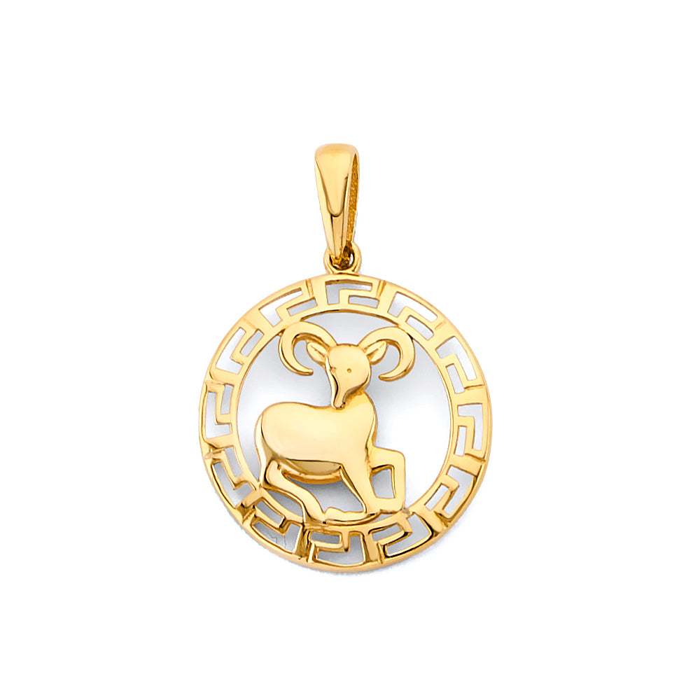 14K Yellow Gold Zodiac Pendant