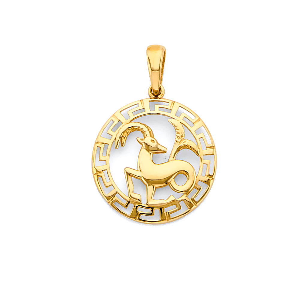 14K Yellow Gold Zodiac Pendant