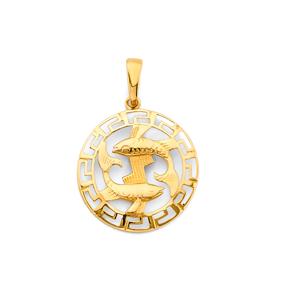 14K Yellow Gold Zodiac Pendant