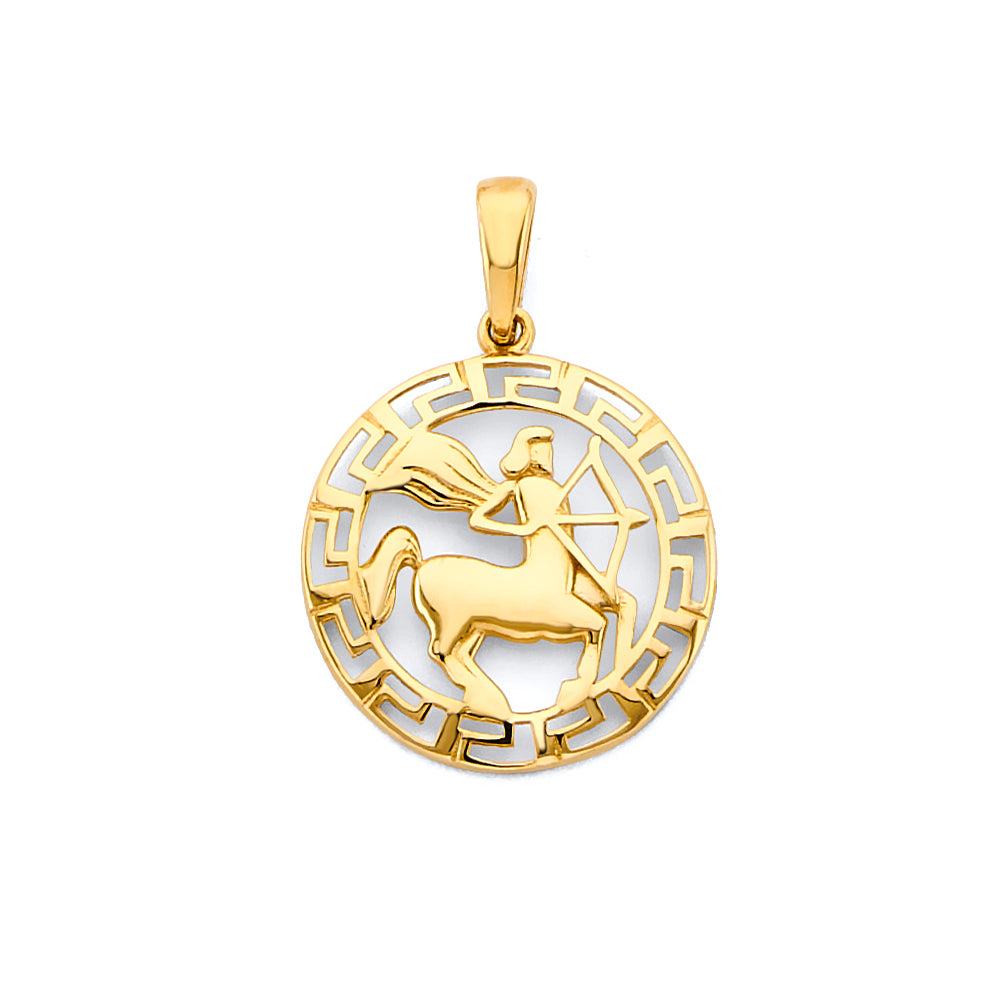 14K Yellow Gold Zodiac Pendant
