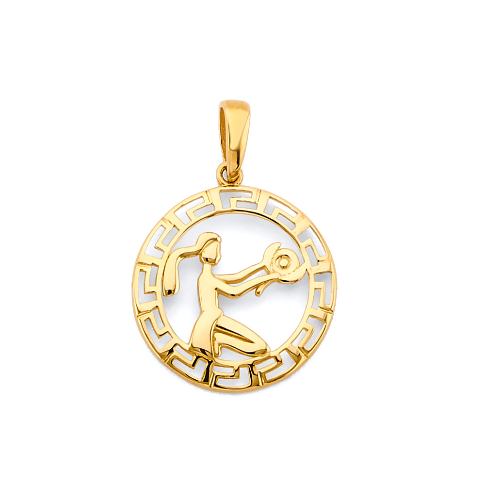 14K Yellow Gold Zodiac Pendant