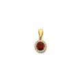 14K Yellow Gold CZ Round Birthstone Pendant (Jan - Dec)