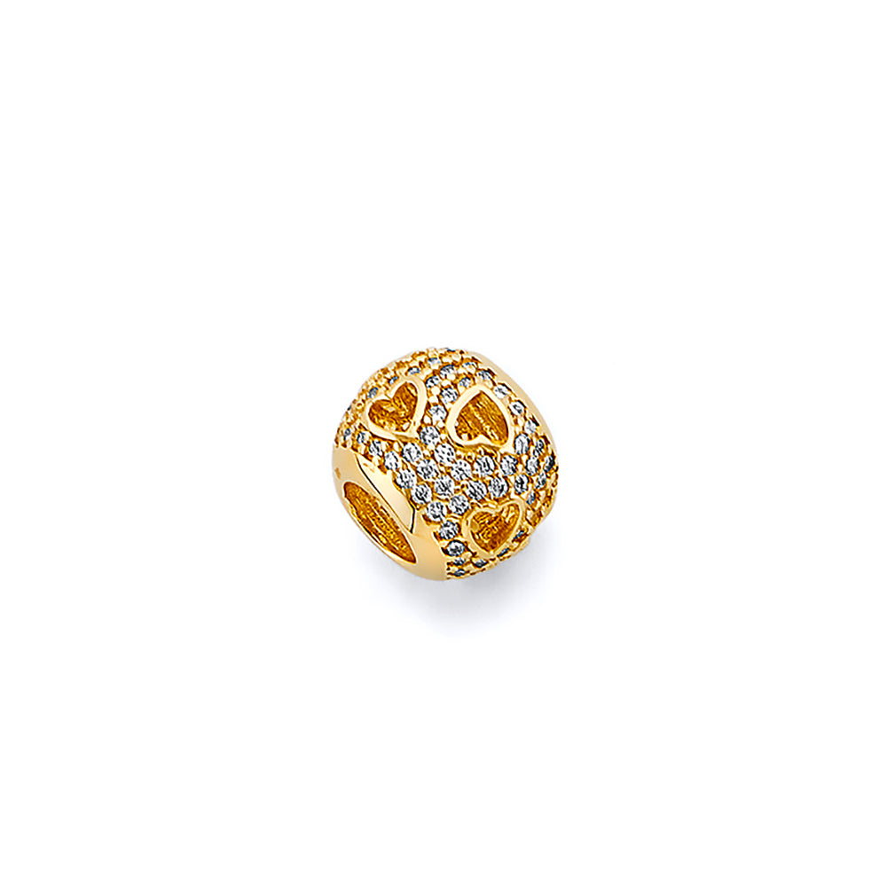 14K Two Tone Gold CZ Oval Cut-Out Slider