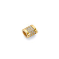 14K Two Tone Gold CZ Barrell Slider