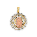 14K Yellow White Rose Gold Religious Pendant