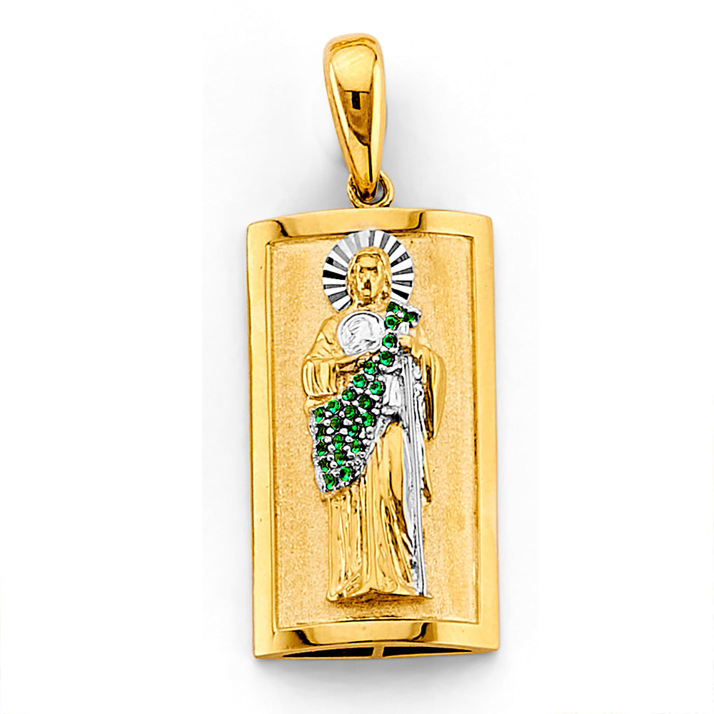 14K Two Tone Gold St. Jude Thaddeus Pendant