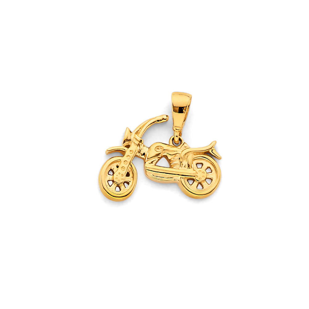 14K Yellow Gold Motorcyle Pendant