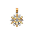 14K Two Tone Gold Snowflakes Pendant