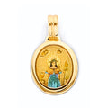 14K Yellow Gold Oval Santo Nino De Atocha Pendant