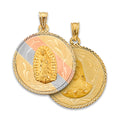 14K Yellow White Rose Gold Religious Stamp Pendant