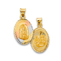 14K Yellow White Rose Gold Religious Stamp Pendant