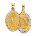 14K Yellow White Rose Gold Religious Stamp Pendant