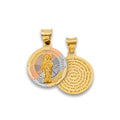 14K Yellow White Rose Gold Religious Stamp Pendant