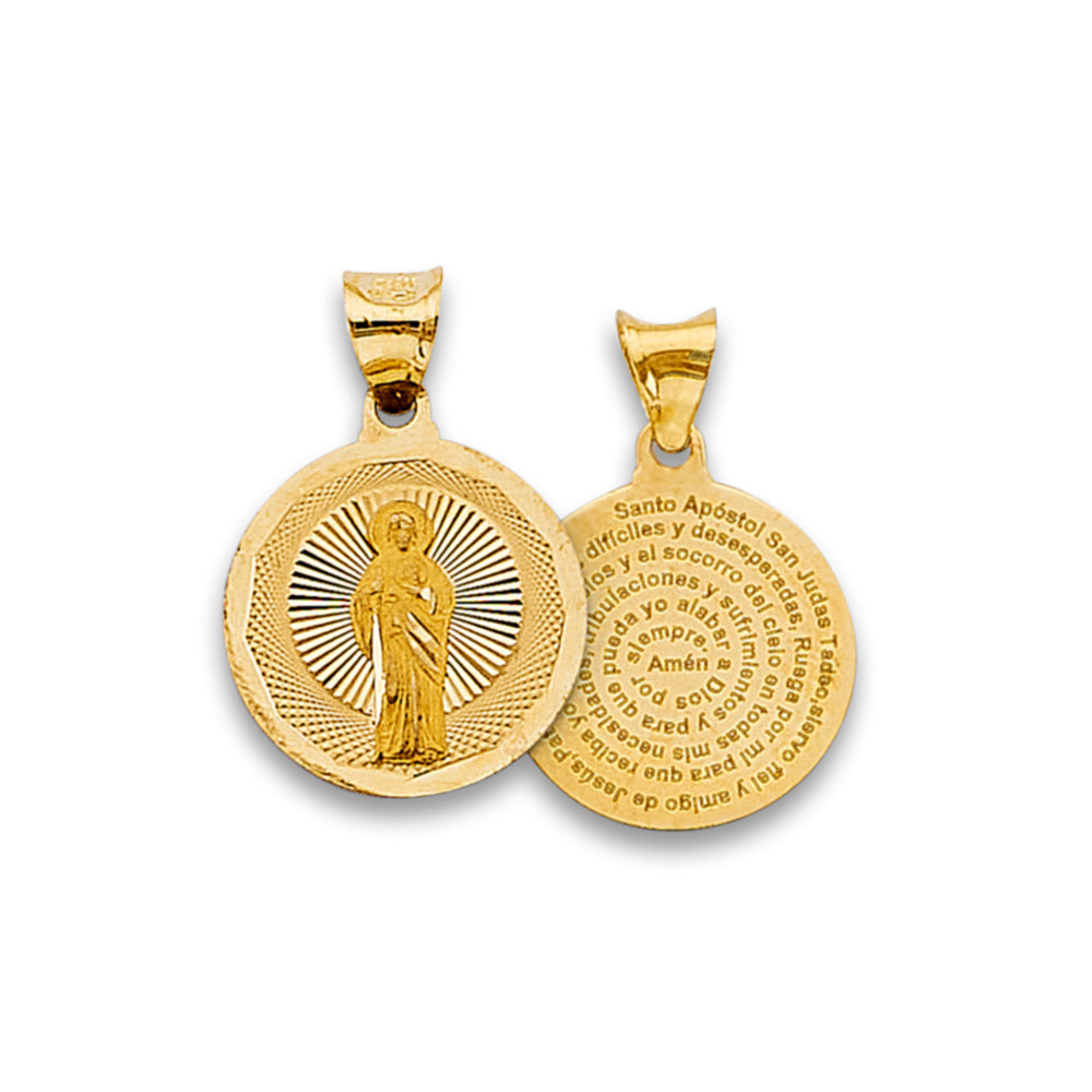 14K Yellow White Rose Gold Religious Stamp Pendant
