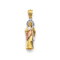 14K Yellow White Rose Gold CZ St. Jude Thaddues 3D Pendant