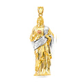 14K Yellow White Rose Gold Sacred Heart Of Jesus 3D Pendant