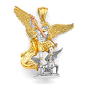 14K Yellow White Rose Gold St. Michael 3D Pendant
