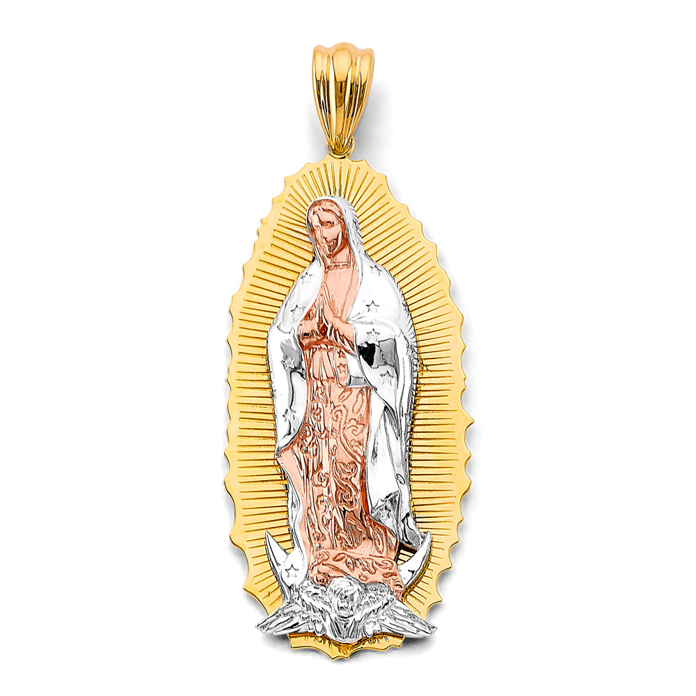 14K Yellow White Rose Gold Guadalupe Pendant