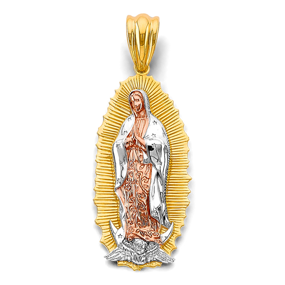 14K Yellow White Rose Gold Guadalupe Pendant
